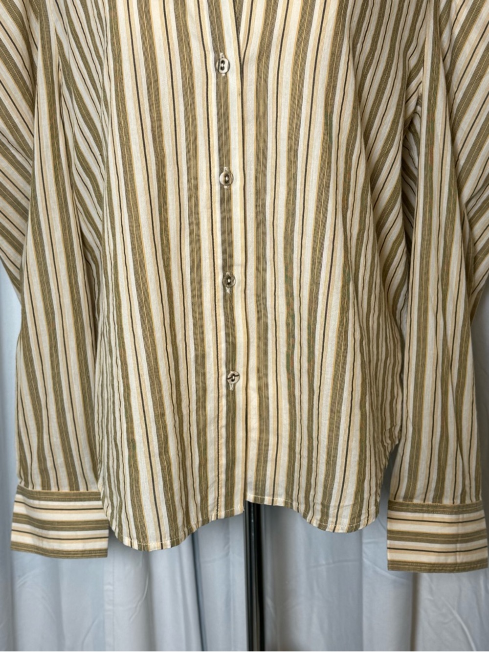Ulla Johnson Dari Blouse Sand Stripe Puff Sleeve 100% Cotton Womens 12 NWT - Picture 6 of 15